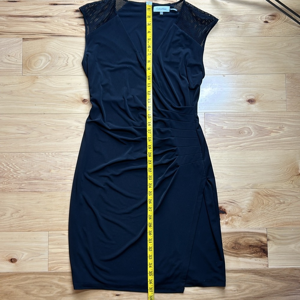 Calvin Klein Black Deep V-Neck Dress | Size Medium - Picture 3 of 7